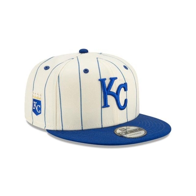 White Kansas City Royals Hat - New Era MLB Pinstripe 9FIFTY Snapback Caps USA7021863